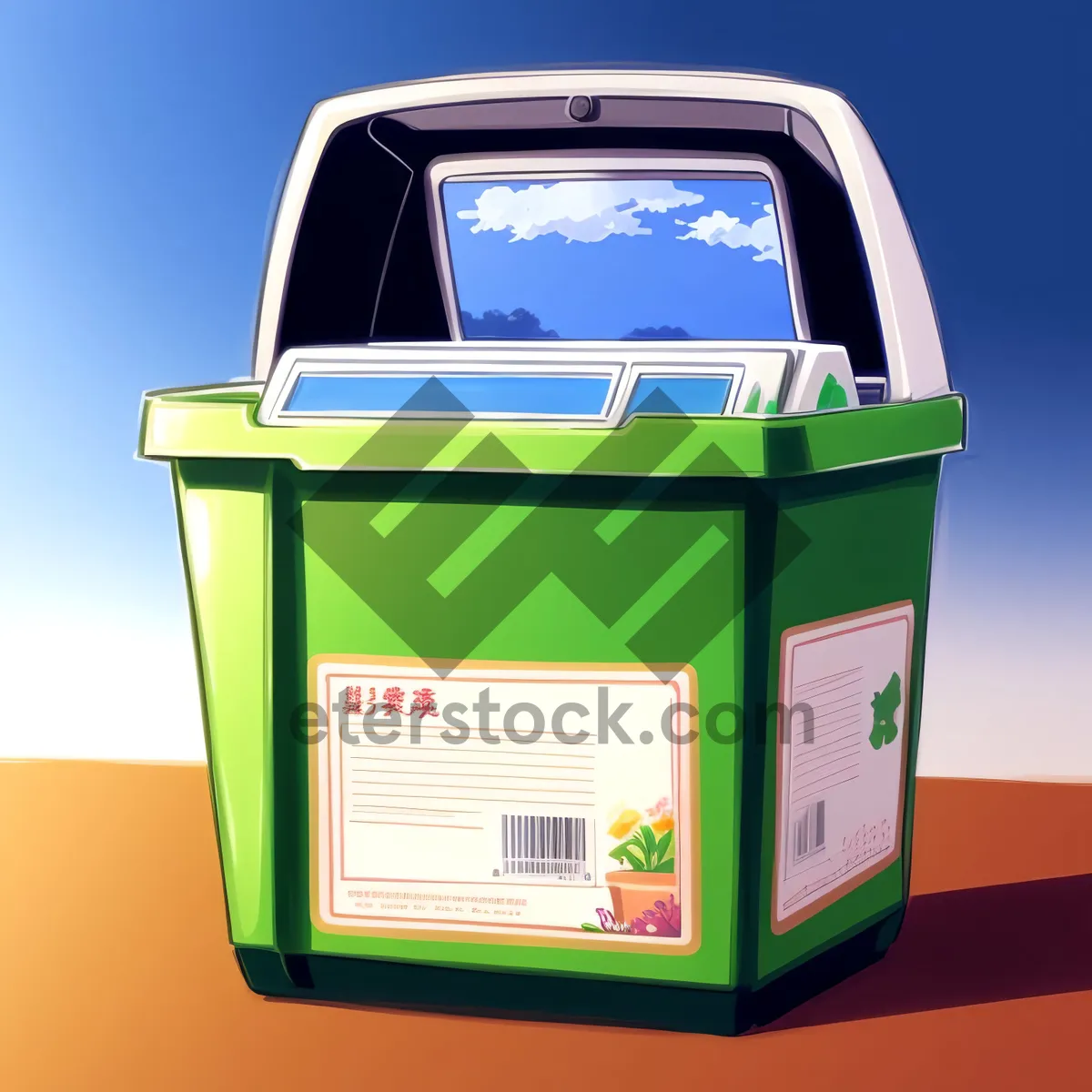 Picture of 3D Ashcan Container Pickup Truck - Symbolic Shopping Box