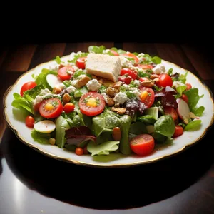 Fresh Gourmet Salad with Vegetables and Cheese