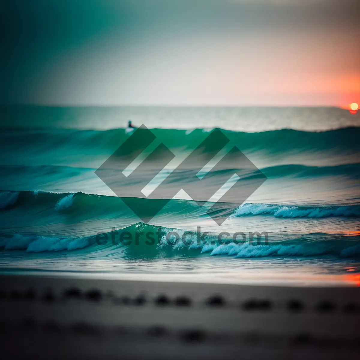 Picture of Serene Sunset Reflections on Turquoise Ocean Waters