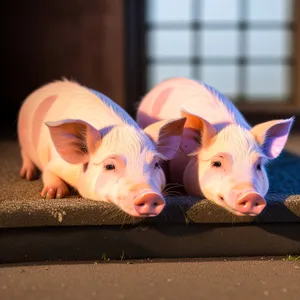 Adorable Piglet on a Farm