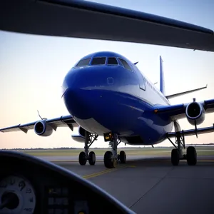 High-Flying Airliner at Busy Airport