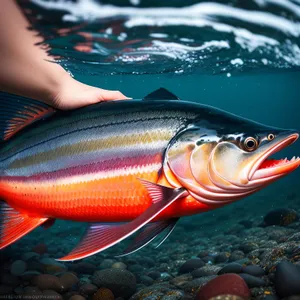 Underwater Seafood Catch: Tropical Snapper and Tuna Fin