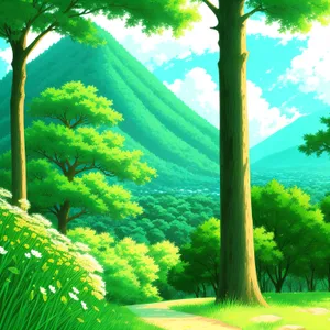 Vibrant Summer Forest with Lush Foliage