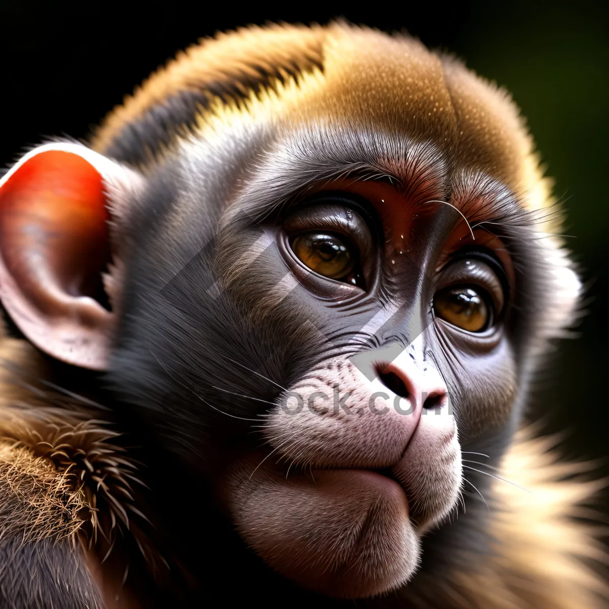 Picture of Adorable Baby Orangutan in Natural Jungle Habitat