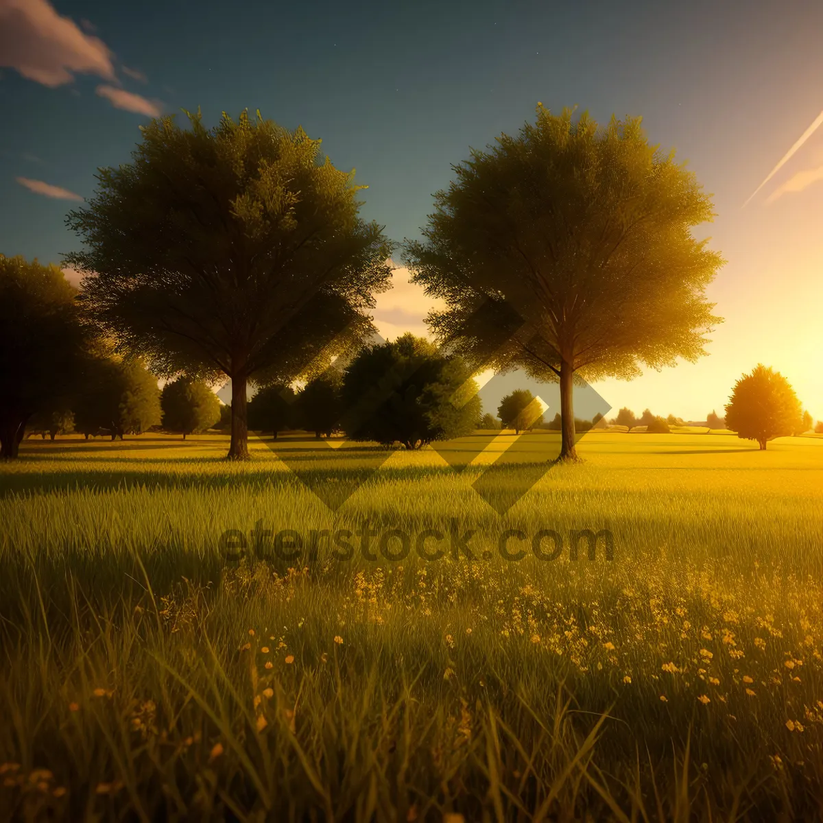 Picture of Vibrant rapeseed field under sunny skies
