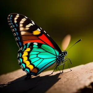 Colorful Monarch Butterfly amid Vibrant Flowers