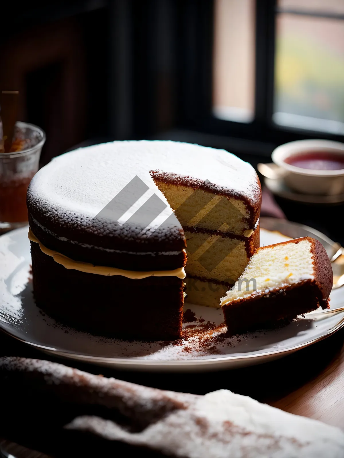 Picture of Delectable Chocolate Cake with Creamy Sauce