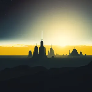 City at Twilight: A Stunning Skyline Silhouette