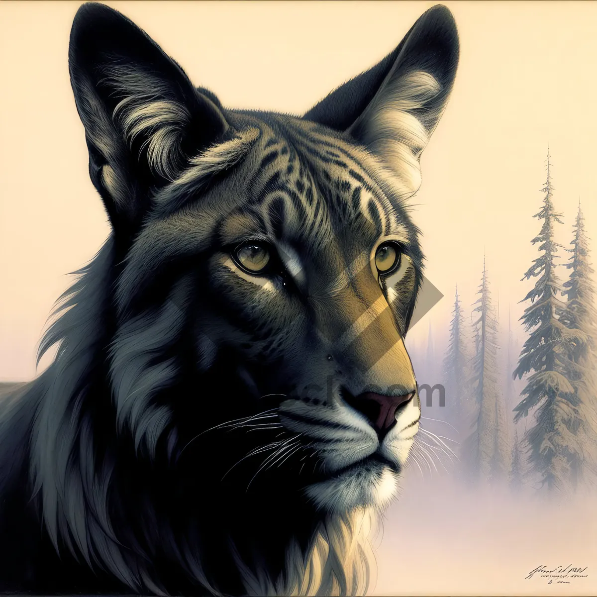 Picture of Striped Jungle Hunter: A Majestic Tiger in the Wild