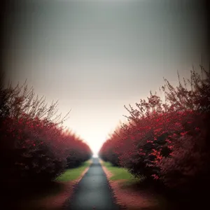 Serene Rural Road Under Sunny Sky