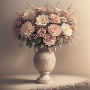 Pink Floral Bouquet in Glass Vase