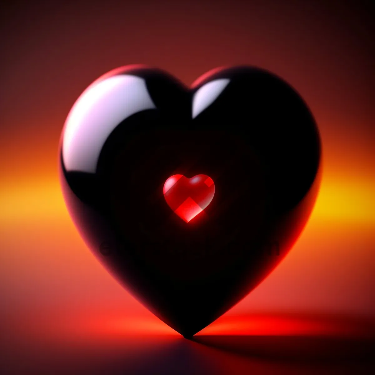 Picture of Shiny Heart Button Icon: Bright and Colorful Love Symbol