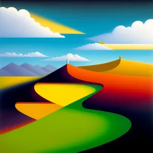 Heatwave Landscape: Orange Asphalt Sign Design