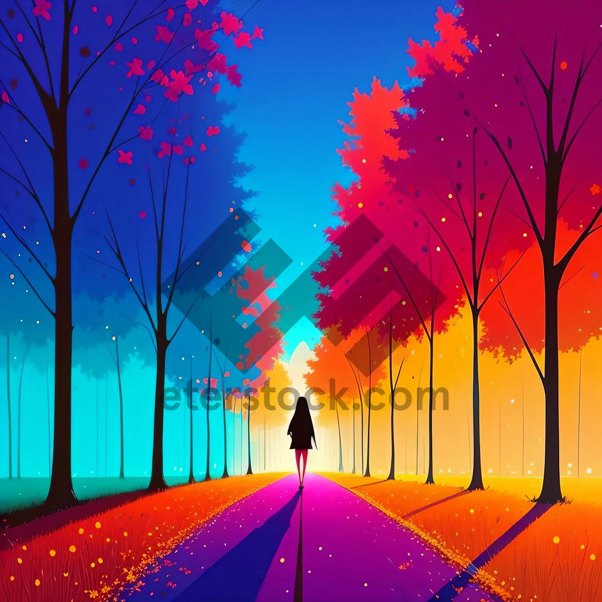 Picture of Lightning Alley: A Vibrant Graphic Design Wallpaper