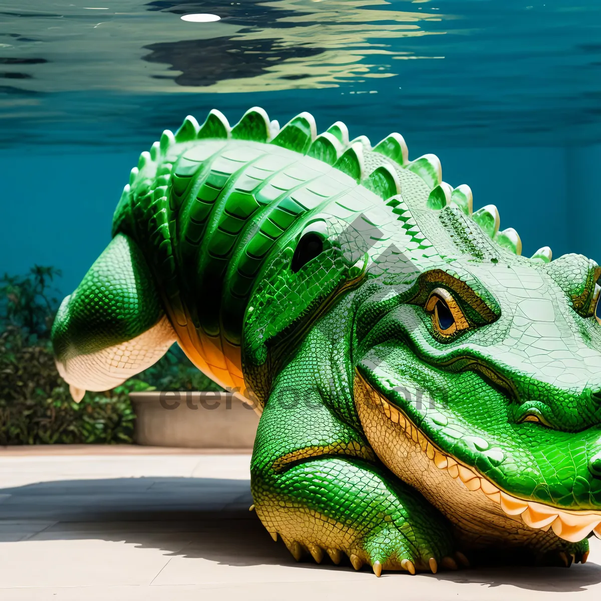 Picture of Tropical Iguana Surrounded by Underwater Wildlife