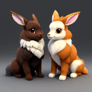Cute bunny toy: Adorable cartoon rabbit image.