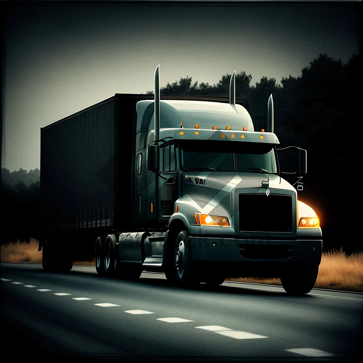 Picture of Highway Hauler: Transporting Cargo on Motorway