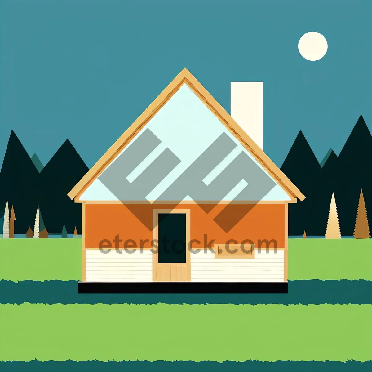 Picture of Home icon with chimney symbol