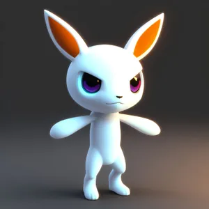 3D Cartoon Bunny Man Character Render