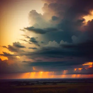Golden Horizon: A Stunning Sunset Over the Sea