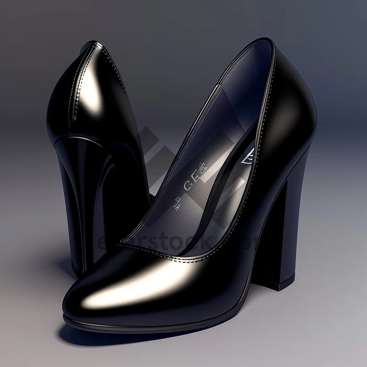 Picture of Stylish Black Leather High-Heel Footwear Fashion