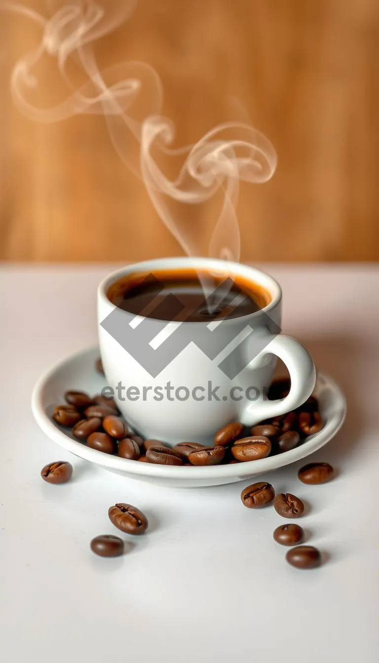 Picture of Morning Espresso on Dark Table with Spoon