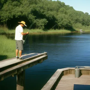 Serene Summer Reflection on Lake