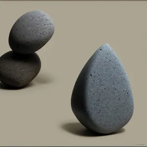 Tranquil Fruit Harmony: Avocado and Pebble Stack