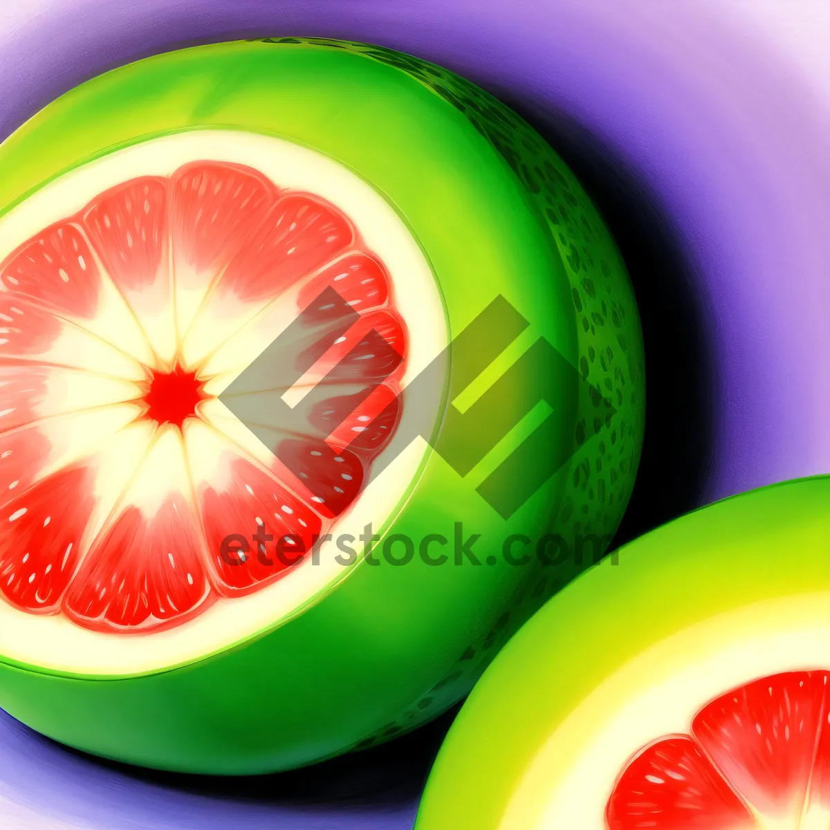 Picture of Colorful Citrus Medley: Freshly Sliced Assorted Melons and Citrus Fruits