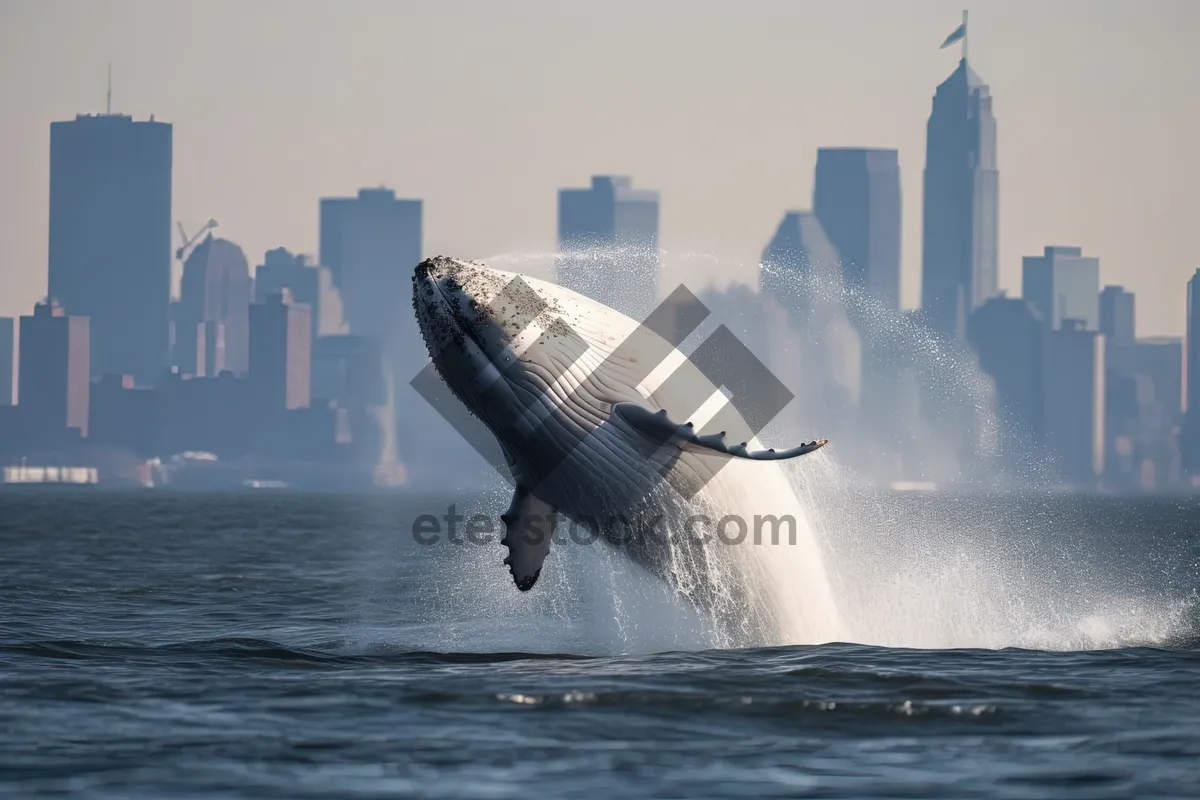 Picture of Ocean waves with boat and killer whale