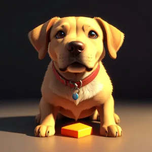 Studio portrait of cute purebred puppy - brown retriever