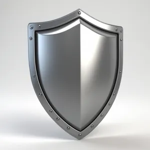 Golden shield emblem with heart symbol