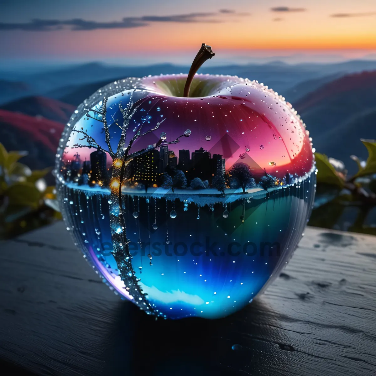 Picture of Fresh and juicy organic apple for healthy eating.