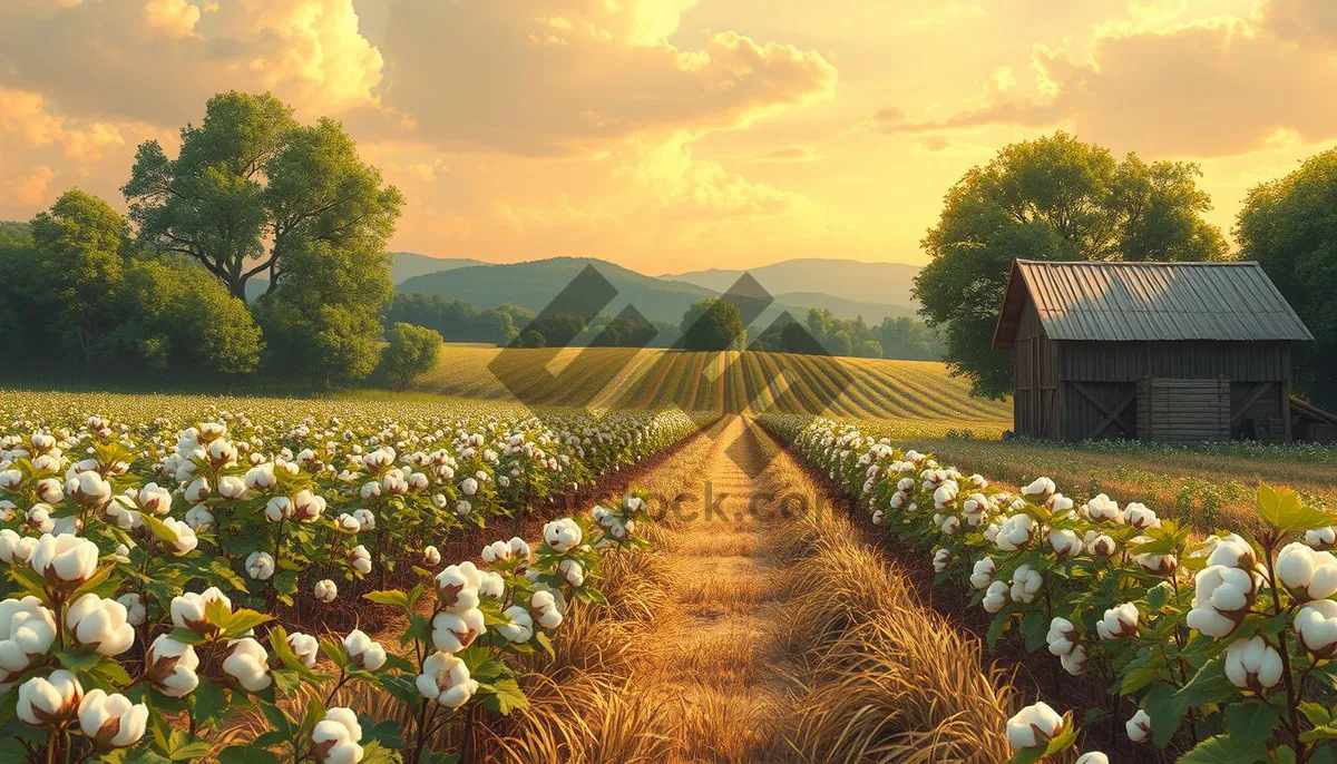 Picture of Summer landscape with trees and flowers
