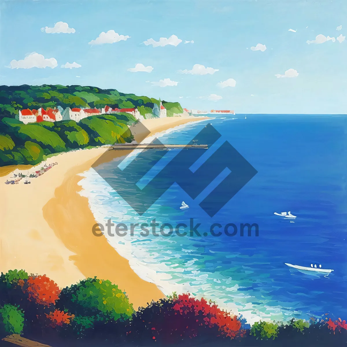 Picture of Tropical Paradise: Turquoise Waters Kiss Sandy Shores