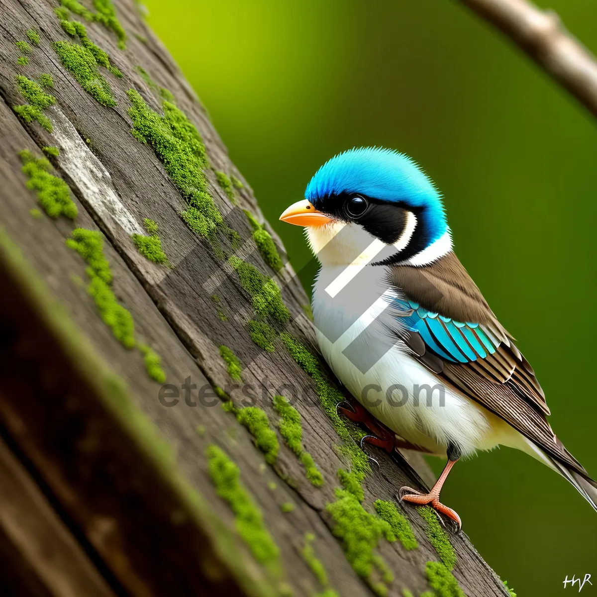 Picture of Vibrant Goldfinch Perched on Branch