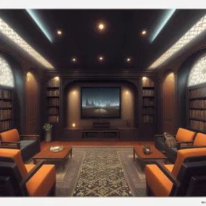 Modern Luxury Home Theater Interior with Stylish Furniture