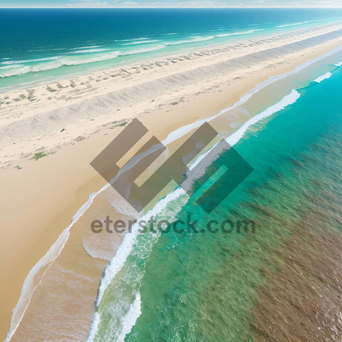 Picture of Sunny Beachscape: Relaxing Waves on Tropical Shore