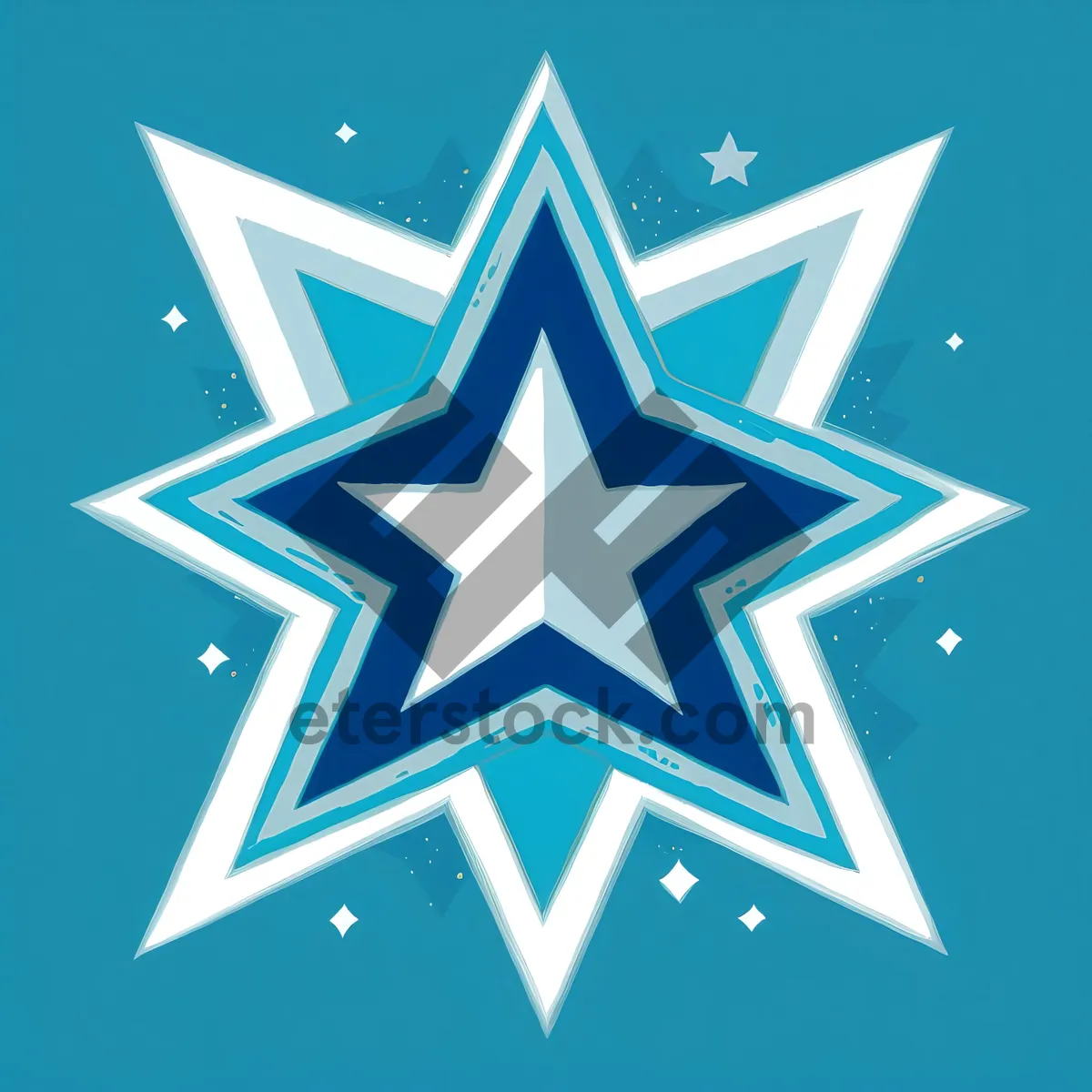 Picture of Graphic star symbol with five-spot decoration element.