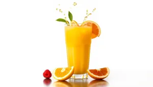 Fresh Juicy Yellow Fruit Drink in Glass