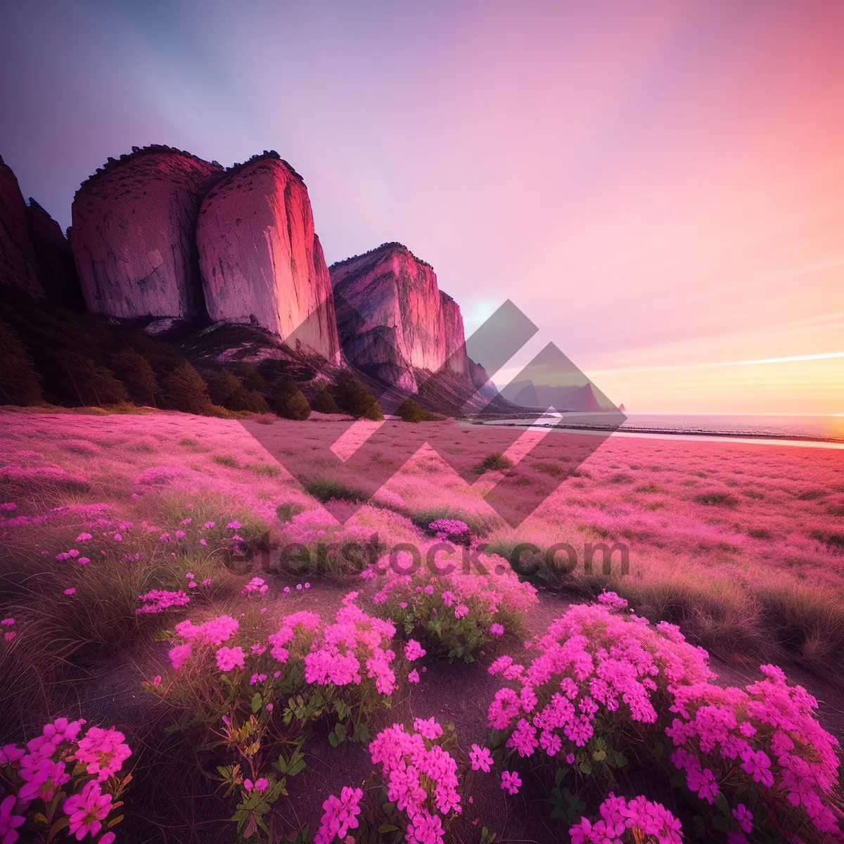 Picture of Majestic Desert Sunset over Rocky Mountains