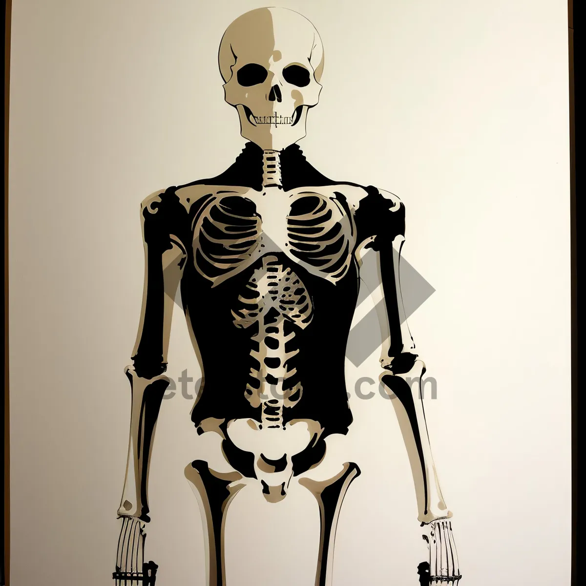 Picture of Anatomical 3D Image of Human Torso and Skeletal System