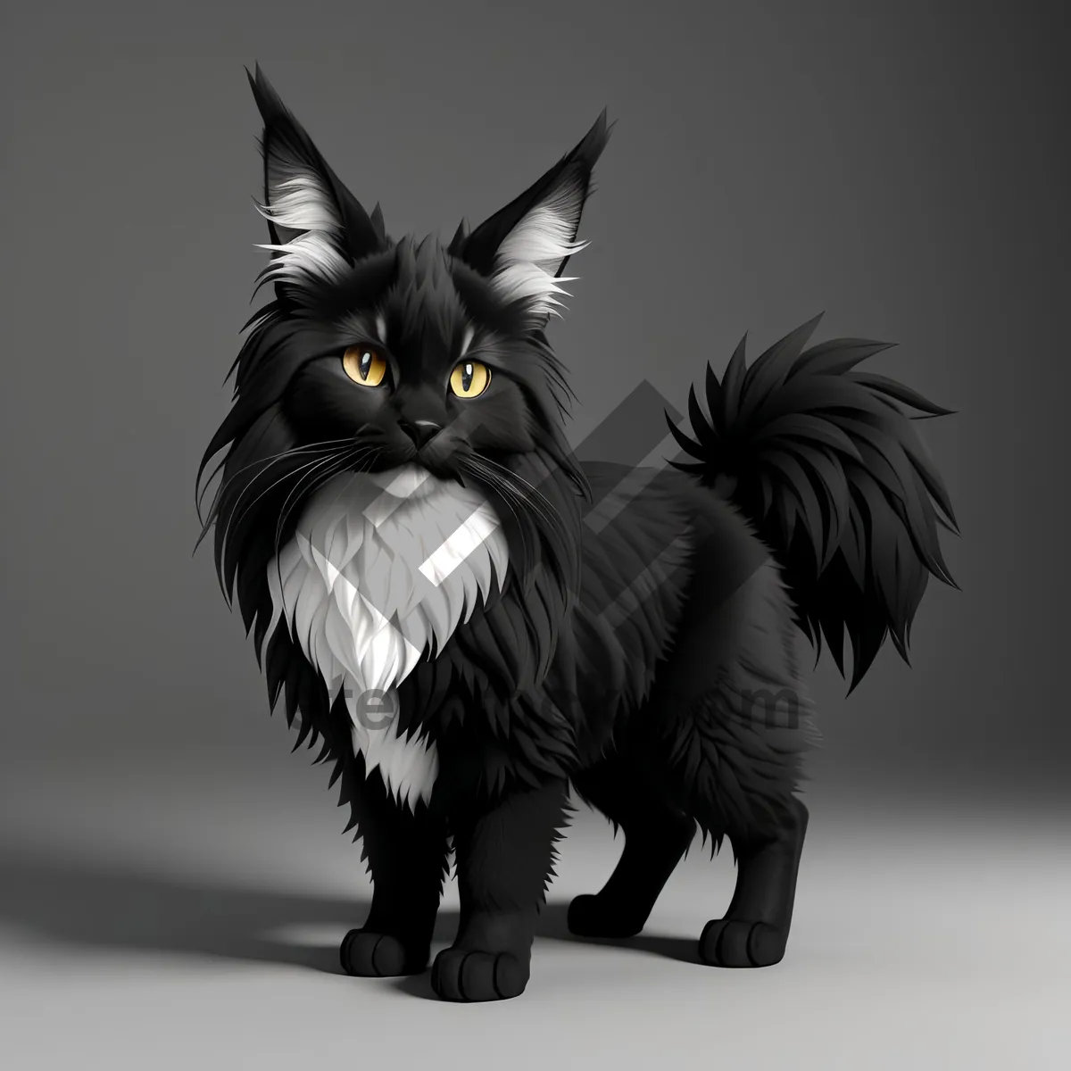 Picture of Fluffy Gray Kitty with Curious Whiskers