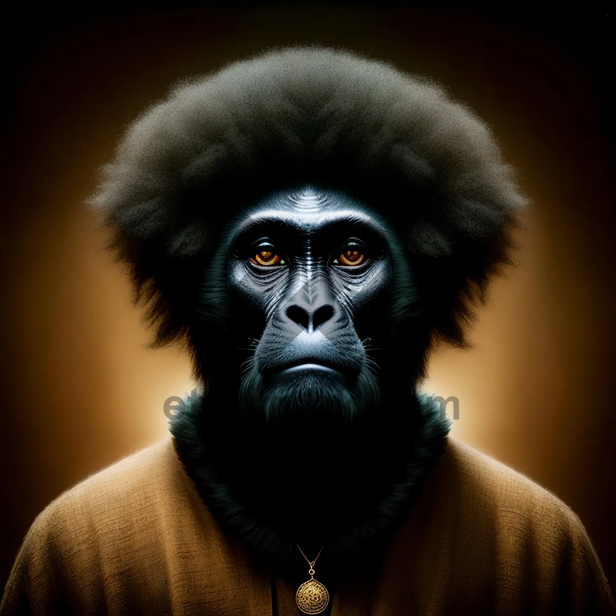 Picture of Primate Gorilla: Black Ape Portrait
