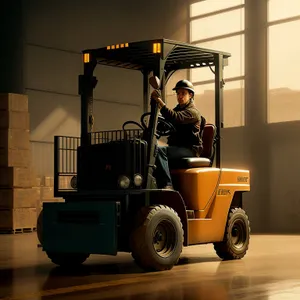 Wheeled Industrial Transport: Forklift Truck for Cargo