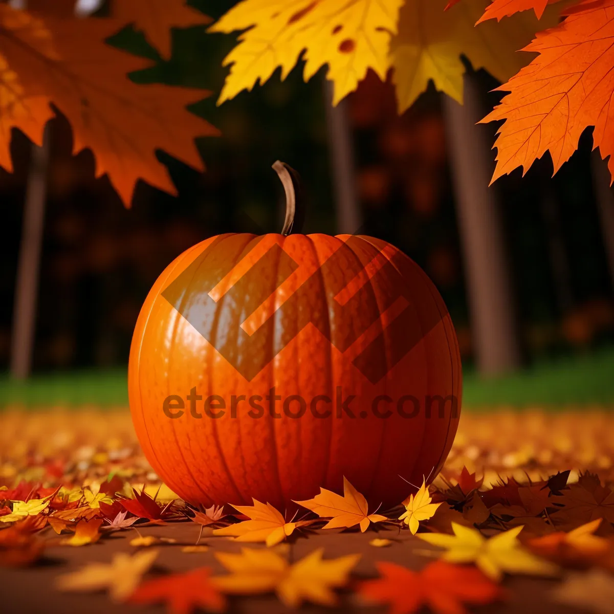 Picture of Colorful Autumn Harvest: Festive Pumpkin and Squash