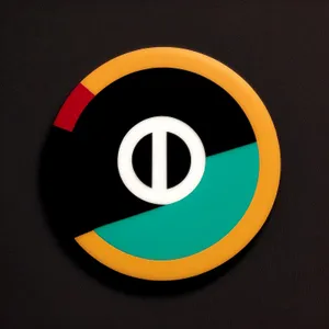 Shiny Black 3D Circle Symbol