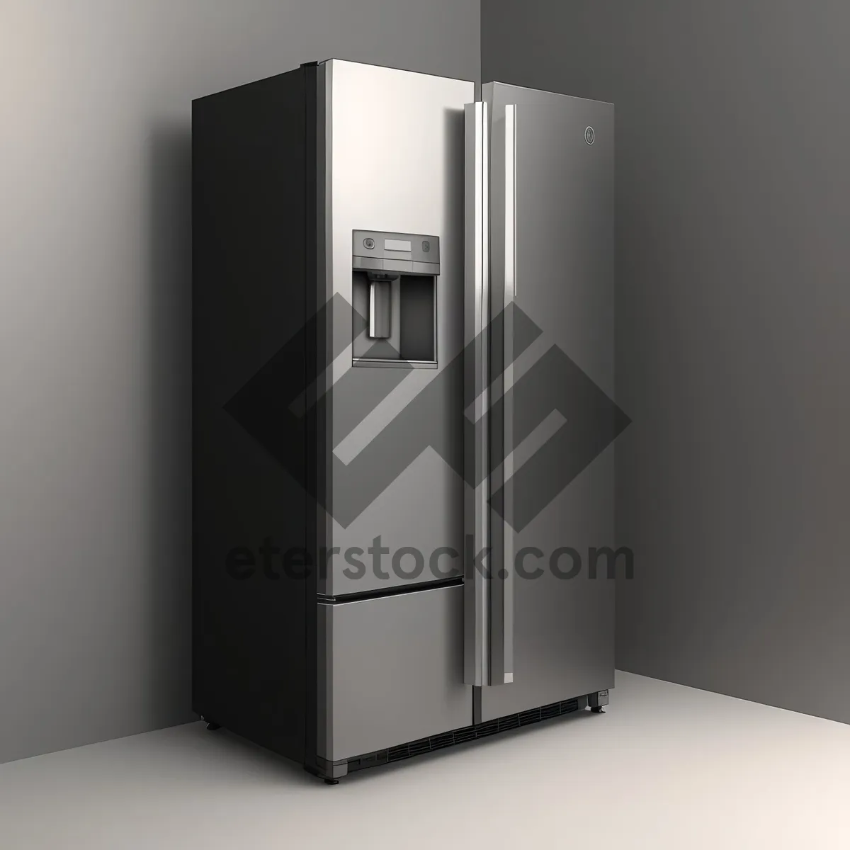 Picture of Modern 3D Render of Furniture Wardrobe with Refrigeration System