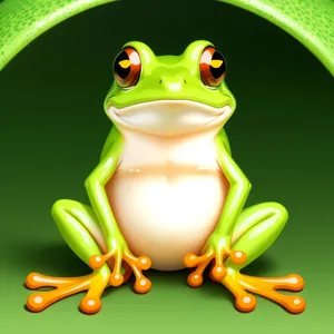 Bulging-eyed Tree Frog in Wild Abstraction