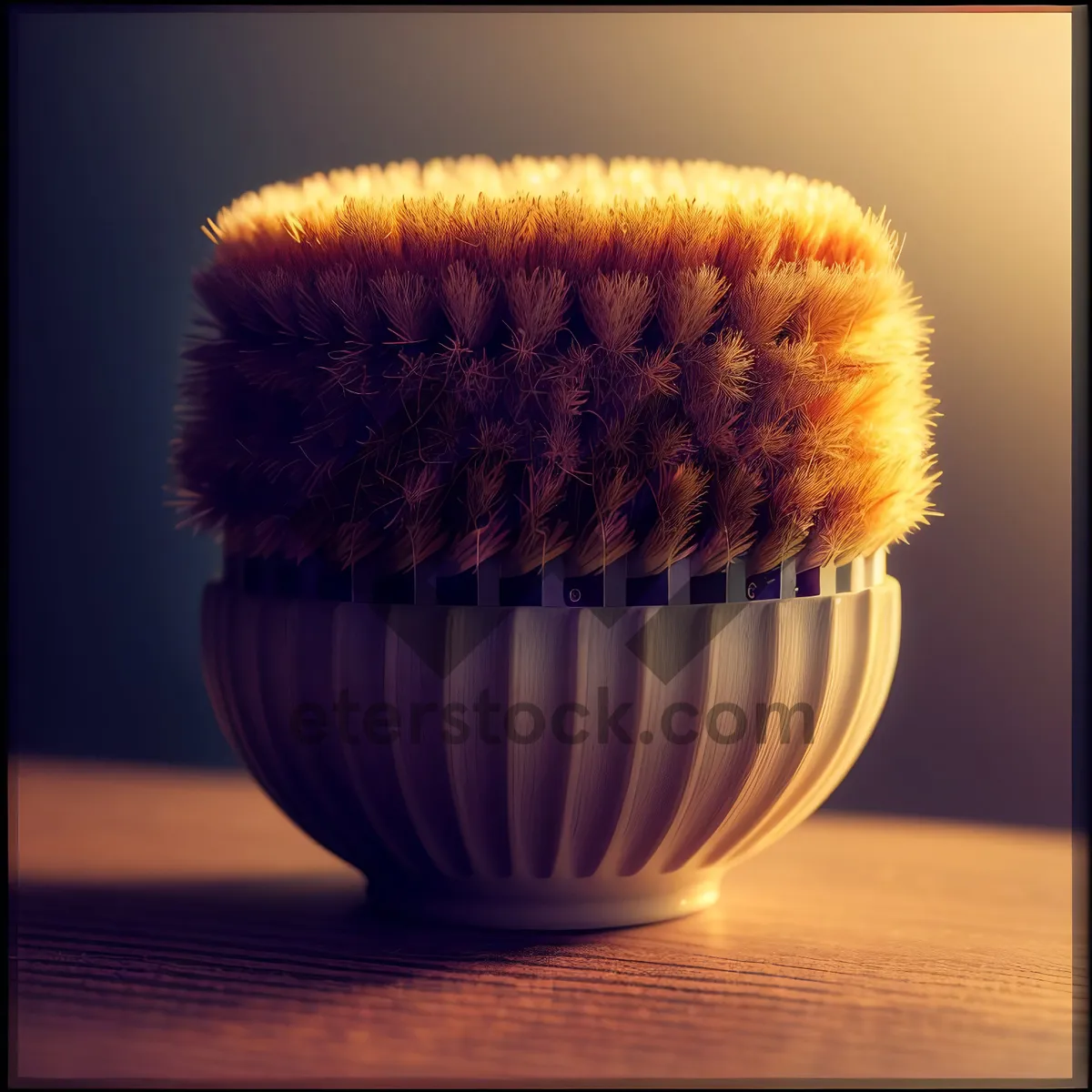 Picture of Yellow Bristle Brush with Mustache Design